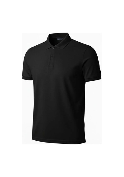 Erkek Polo Yaka Düğmeli Pike Kumaş Tişört Regular Fit Kısa Kol T-shirt - Siyah Erkek Polo Yaka Düğmeli Pike Kumaş Tişört Regular Fit Kısa Kol T-shirt - Siyah