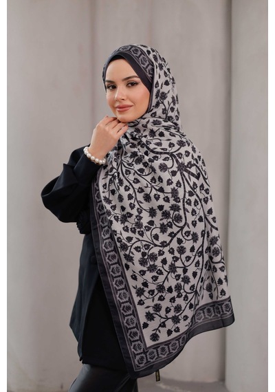 Mimiyum Alya Desen Soft Şal Siyah