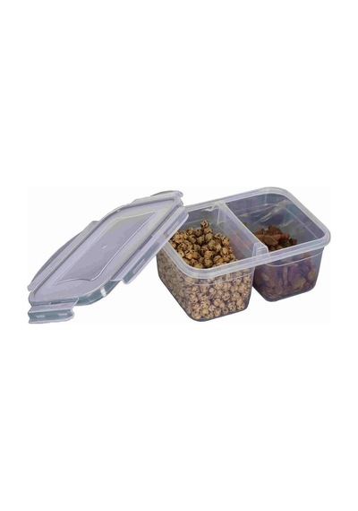 2 Bölmeli 0,45 Lt + 0,45 Lt Saklama Beslenme Kabı Lunch Box Plastik Turuncu Diğer