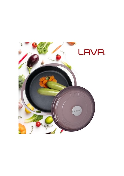 Lava Döküm Çok Amaçlı Yayvan Tencere Döküm Demir Kapak Heritage Serisi Çap(Ø)28cm.