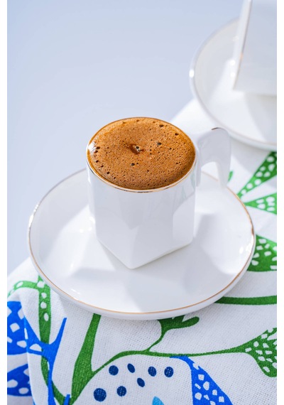 Acar Molly 12 Parça 6 Kişilik Kahve Fincan Takımı - 90 Ml Beyaz