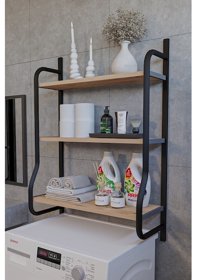 Morpanya Bony Çamaşır Makinesi Üstü Düzenleyici Raf Banyo Dolabı Rafı Makina Üstü Dolap Raf Ceviz Morpanya Bony Çamaşır Makinesi Üstü Düzenleyici Raf Banyo Dolabı Rafı Makina Üstü Dolap Raf Ceviz