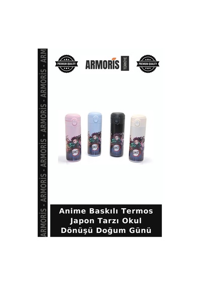Anime Baskılı Termos Japon Tarzı Okul Dönüşü Doğum Günü Diğer