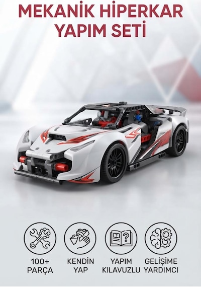 Clemento-ni Lisanslı Mekanik Supercar 100+ Parça Kendin Yap 3d Gelişime Yardımcı Oyuncak Araba Seti