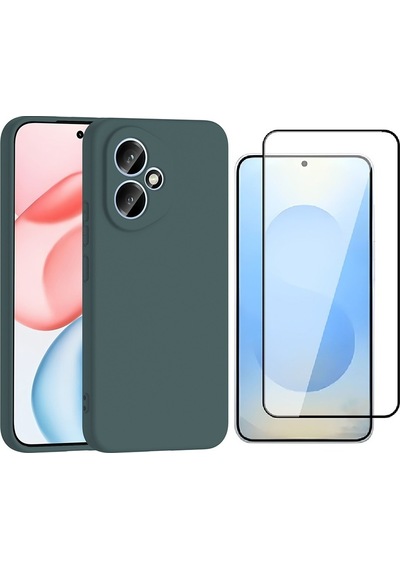 Vendas Honor 400 Uyumlu Kılıf Vendas Mara Lansman Kapak + Temperli Cam Ekran Koruyucu Yeşil