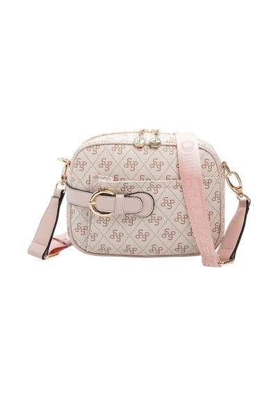 Silver & Polo Silver Polo Pembe - Pudra Monogram Kadın Çapraz Çanta Sp1256