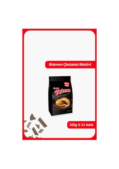 Ülker Biskrem Kakaolu Büyük Boy Poşet 200 Gr X12 Adet