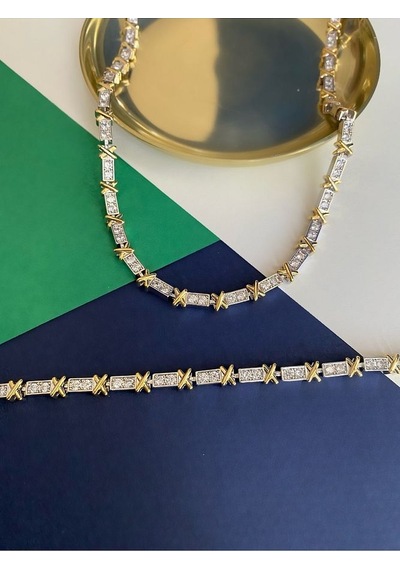 Pinery Jewels Vıp Tiff X Suyolu Zirkon Taşlı Bileklik Altın