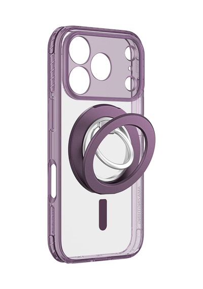 Apple iPhone Uyumlu 18 Pro Max Kılıf M-safe Özellikli Yüzük Standlı Amazingthing Titan Pro Grip Ring Serisi Mor