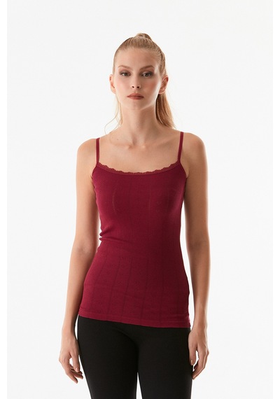 Fullamoda Dantelli Askılı Atlet 23mıcg631192958-bordo Bordo