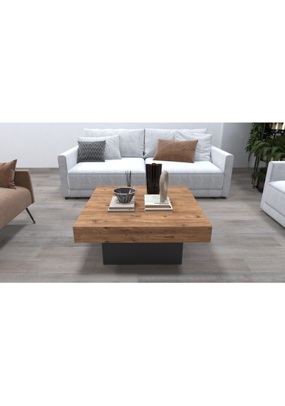 Medusa Kare, Modern Orta Sehpa, 80 Cm, Atlantik Çam - Antrasit Atlantik Çam - Antrasit Medusa Kare, Modern Orta Sehpa, 80 Cm, Atlantik Çam - Antrasit Atlantik Çam - Antrasit