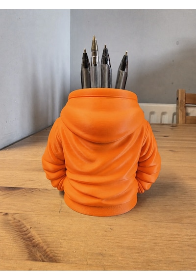 3d Baskı Kapüşonlu Sweatshirt Kalemlik - Masaüstü Organizer-turuncu Çok Renkli