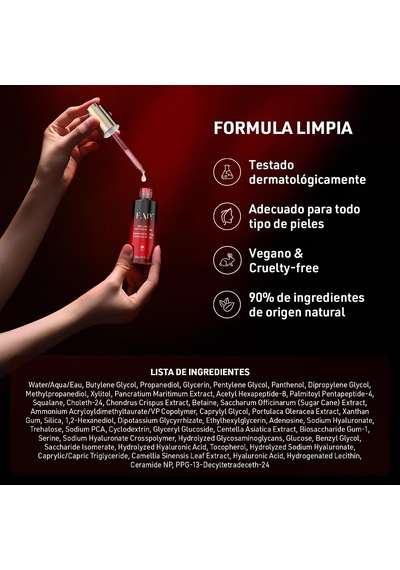 Kırmızı Işık Peptit Serumu Kadınlar Ve Erkekler İçin Hyaluronik Asit Ve Peptit Yüz Serumu, Led Cihazlarıyla Kullanıma Uygun Hafif Nemlendirici
