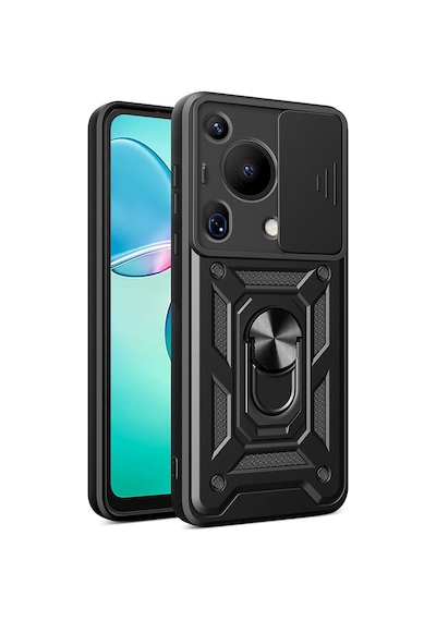 Zore Huawei Pura 70 Ultra Kılıf Magnetik Standlı Kamera Korumalı Ogaa Sürgülü Vega Kapak - Mavi