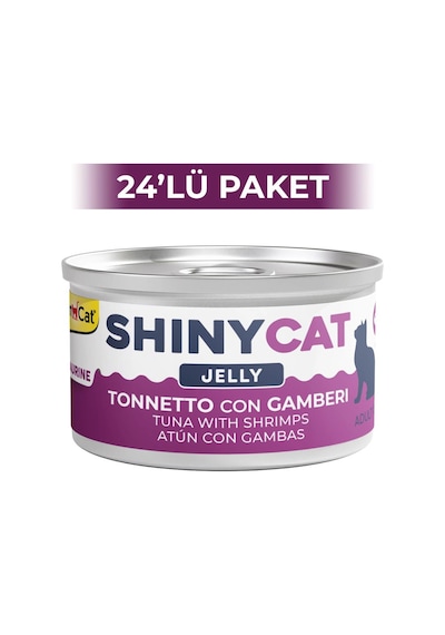 Gimcat Shinycat Jöle İçinde Ton Balıklı ve Karidesli Kedi Konservesi 24 x 70 G