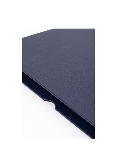Turgut Office Deri Kapaklı Masa Sümeni Lacivet Ahşap Detaylı 50 x 35 CM
