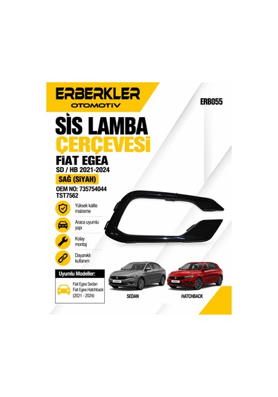 Fıat Egea- Sd/hb- 21/24 Sis Lamba Çerçevesi Sağ Siyah Oem No: 735754044 Tst7562 - Erb840