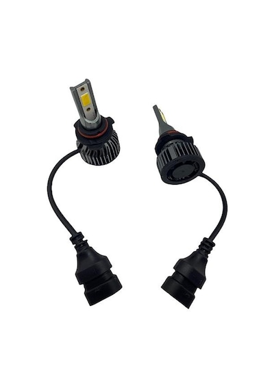 12v-24v Hb4 9006 Cob Led Xenon Far Ampul Seti 2000k 8000 Lümen Sarı