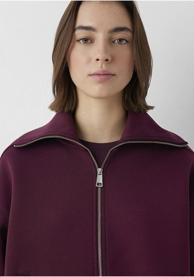 Mavi Fermuarlı Sweatshırt Fig Bordo