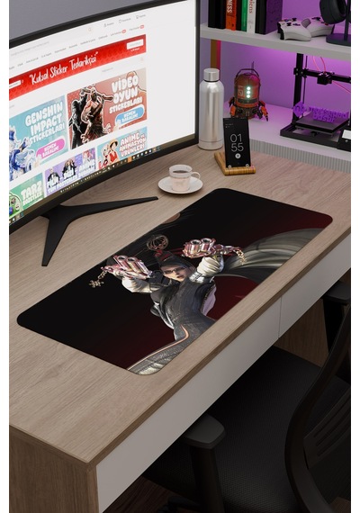 Bayonetta Kaymaz Dikişli Kauçuk Oyuncu Mousepad V3 - 70x30 Xl Gaming Mouse Pad Fare Altlığı
