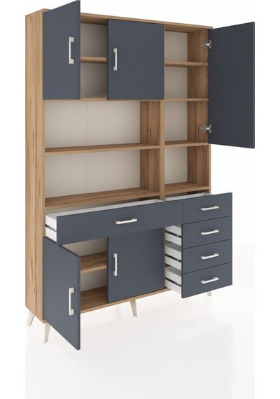 Arges Dolap 9 Raflı 5 Çekmeceli 5 Kapaklı 132x30x195 Çam-antrasit/antrasit Antrasıt/antrasıt Arges Dolap 9 Raflı 5 Çekmeceli 5 Kapaklı 132x30x195 Çam-antrasit/antrasit Antrasıt/antrasıt