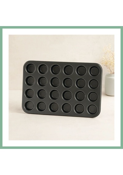 Bşkvirgo 24 Gözlü Metal Muffin Kek Kalıbı Siyah Bsk2026