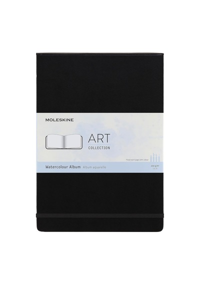 Art Collection Sulu Boya Albümü Ve Çizim Defteri Not Defteri, Sert Kapaklı Ve Elastik Kilitli, Sulu Boya Ve Sulu Boya Kalemleri İçin Uygundur, Siyah, A4 21 X 29,7 Cm, 60 Sayfa