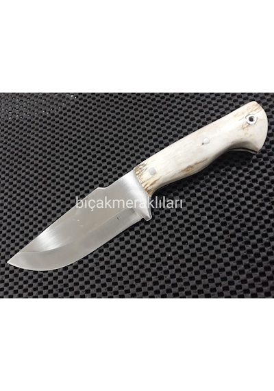 Av Kamp Bıçağı Geyik Boynuzu Sap 3.5mm 4116 Çelik 23.5 CM Kemik