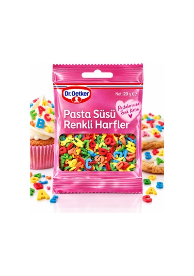 Renkli Harfler Pasta Süsü 20 G Pastalara Renk Katan Eğlenceli Süsleme - 931260847