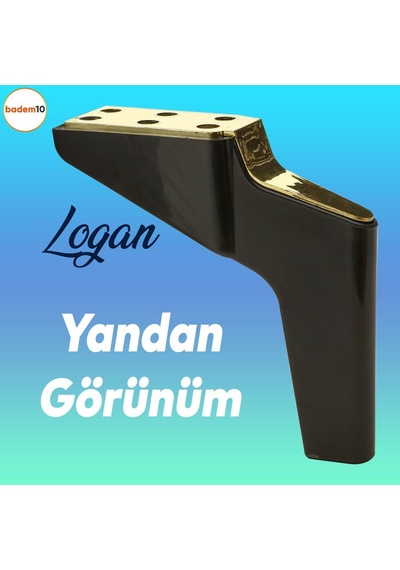 Logan 19 Cm Siyah Altın 4 Adet Set Mobilya Tv Ünitesi Konsol Koltuk Kanepe Destek Ayağı Ayakları M8 6395751