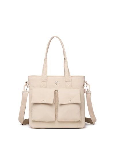 Smart Bags Mikro Poly Kumaş Büyük Boy Kadın Omuz Çantası 3345 Bej