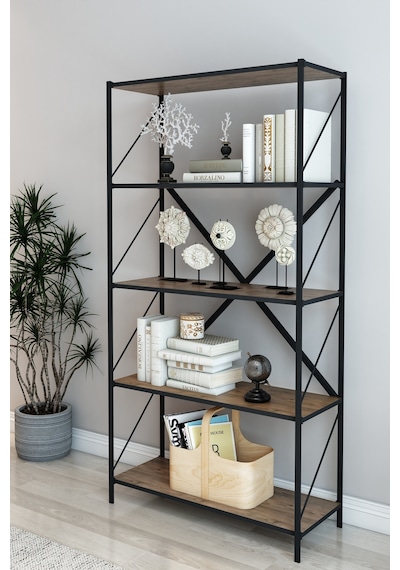 Stone Metal Kitaplık Ofis Kitaplık Çok Amaçlı Dekoratif Raf Stand 150 Cm Kahverengi Stone Metal Kitaplık Ofis Kitaplık Çok Amaçlı Dekoratif Raf Stand 150 Cm Kahverengi