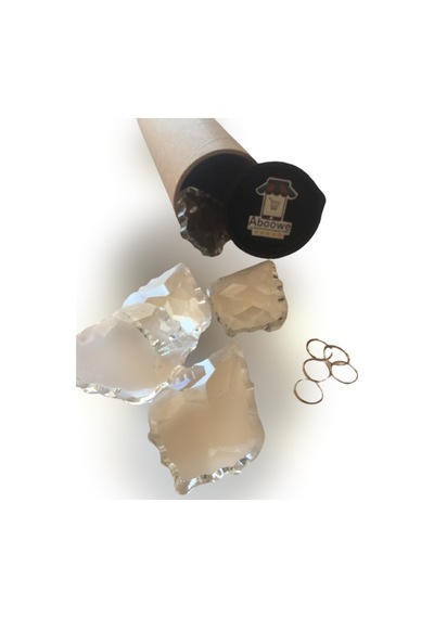 Yaprak Kristal Avize Taşı 5 Adet Cam Lazer Kesim 50 Mm