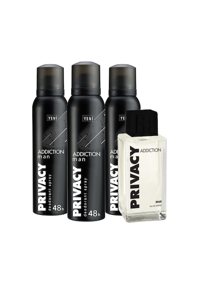 Privacy Addiction Erkek Parfüm EDT 100 ML + Erkek Sprey Deodorant 3 x 150 ML
