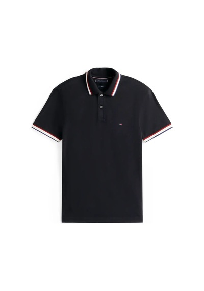 Tommy Hilfiger Cuff Interest Slım F, Bds Siyah Erkek Polo Yaka T-shirt