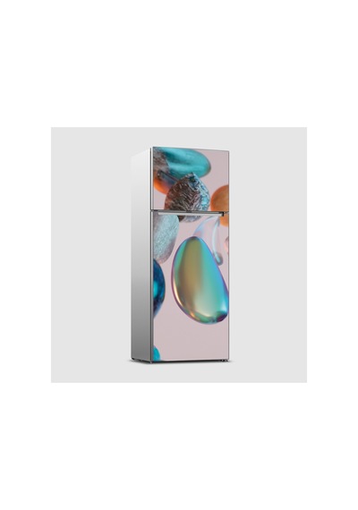 Pastel Renkli Taşlar Buzdolabı Kaplama Sticker Kendinden Yapışkanlı Folyo 75x200 Cm