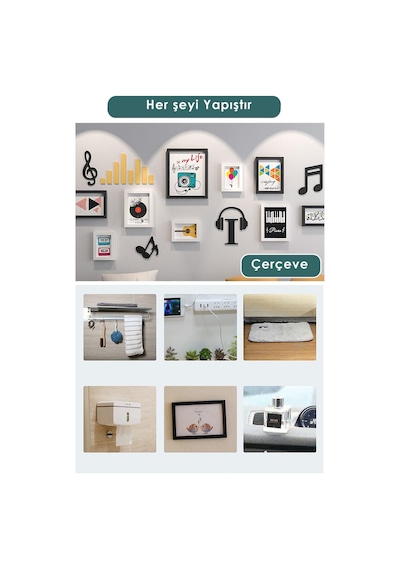 Technojet 5 Metre Çift Taraflı Nano Teknoloji Kalın ve Süper Güçlü Bant  Duvar Çerçeve Taşıyıcı