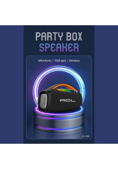 Box Party Boy Rgb Işıklı Ses Bombası Mikrofonlu Hoparlör Ses Bombası Müzik Çalar Extra Bass Ct-5825