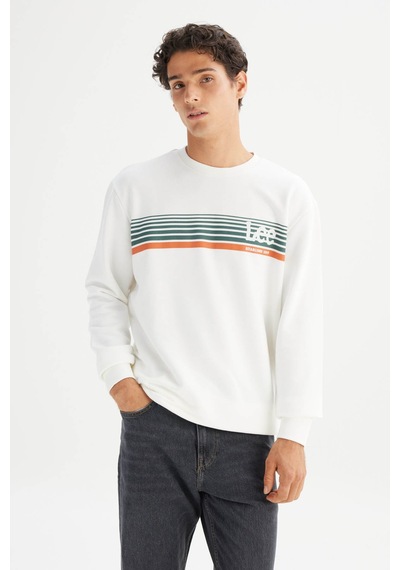 Lee Regular Fit Kırık Beyaz Erkek Sweatshirt L2520099102 Beyaz Lee Regular Fit Kırık Beyaz Erkek Sweatshirt L2520099102 Beyaz