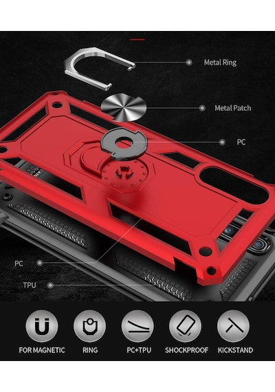 Samsung Galaxy Uyumlu A50 Kilif Zirhli Standli Miknatisli Tank Kapak 392976261