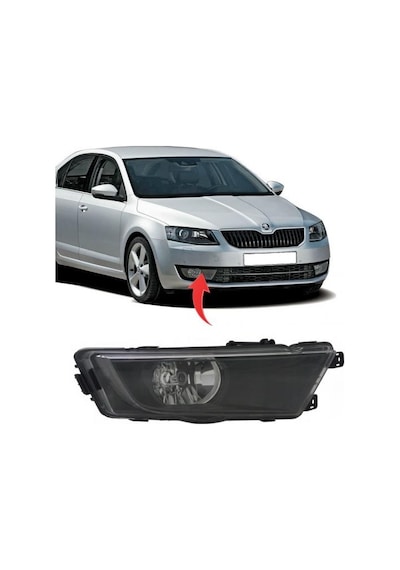 Skoda Octavia Sis Far Seti Ampullü ve Duylu Octavia Sis Lambası Seti Far Anahtarsız Set 2013-2017 Arası