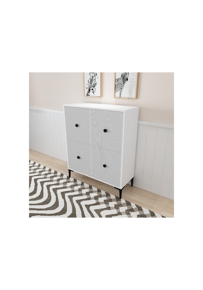 Ece 90 Cm , Lazer Desenli 4kapaklı 4 Raflı Ayakkabılık, Çok Amaçlı Dolap, Banyo Dolabı Beyaz Beyaz Ece 90 Cm , Lazer Desenli 4kapaklı 4 Raflı Ayakkabılık, Çok Amaçlı Dolap, Banyo Dolabı Beyaz Beyaz
