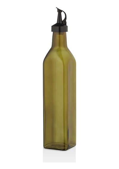 Qlux C-00406 Organik Yağdanlık Şişe 500ml Plastik Kilitli Kapak Cam - 15'li Paket Diğer