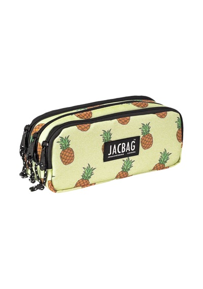 Jacbag Trıple Pouch-üç Bölmeli Kalem Kutusu Triple Pouch-ananas renkli