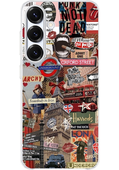 Samsung Galaxy S25 Plus Uyumlu Londra Baskılı Silikon Kılıf Renkli