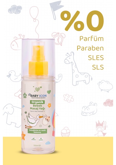 Organik Vegan Bebek Masaj Yağı Hassas Ciltler İçin Doğal Bakım 150 Ml