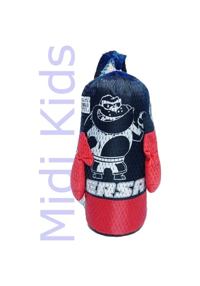 40cm Boks Torbası Çoçuklar İçin Eldiven Askılı Boxing Kum Torbası Kırmızı