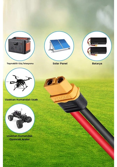 Solar Uzatma Kablosu Solar Panel Bağlantı Kablosu - Xt60 2 Metre