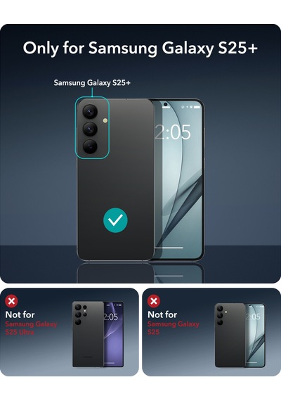 Esr Samsung Uyumlu S25 Plus Halolock Magsafe Classic Hybrid Silikon Kılıf Şeffaf Siyah