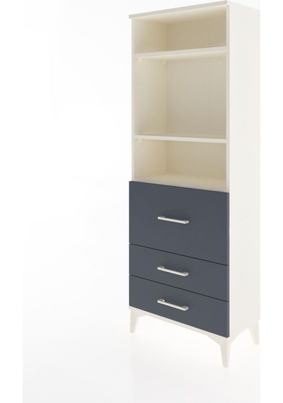 Arges Dolap 3 Raflı 3 Çekmeceli 60x30x163 Aytaşı-antrasit Aytaşı